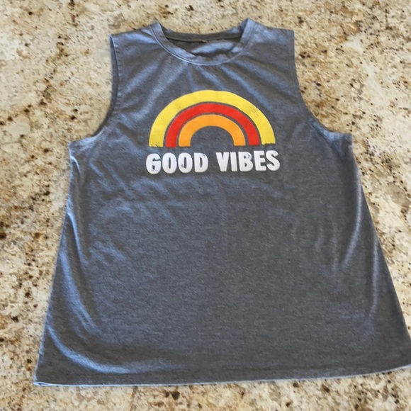 😎 Good Vibes women’s tank top great for the gym - Picture 1 of 4
